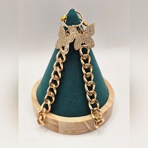 Gold-toned butterfly earrings. Unbranded‎